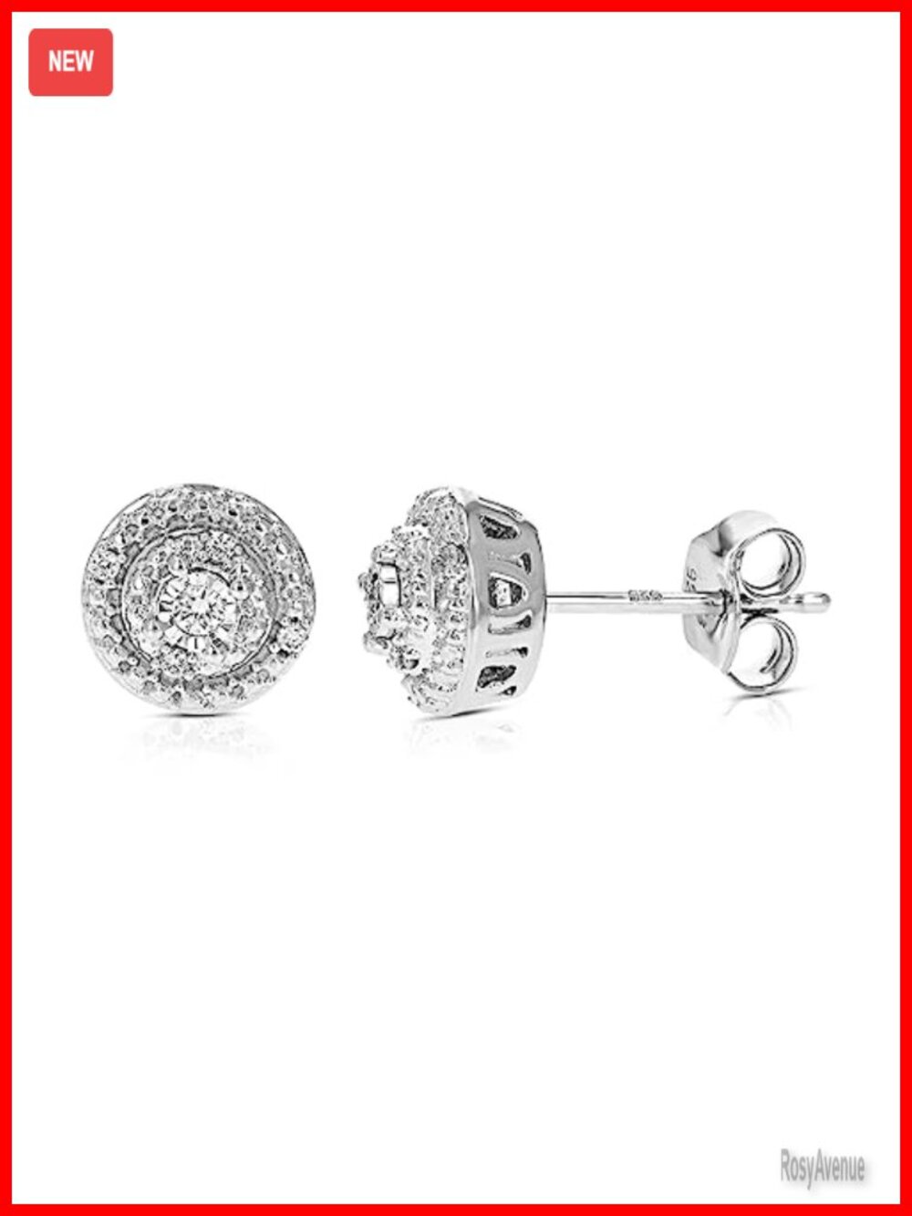Lab Grown Diamond Stud Earrings .925 Sterling Silver Prong Set